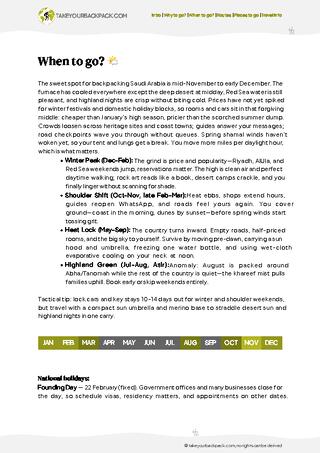 example page 1 from our offline Travel Guide for Saudi Arabia